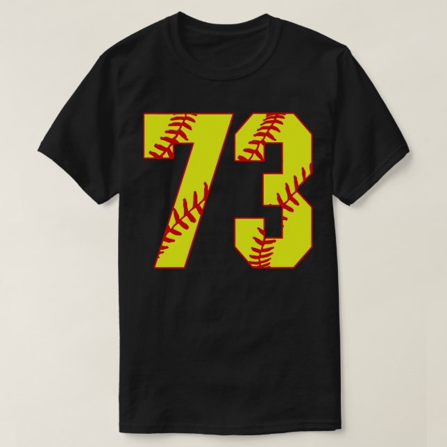 Fastpech Softball Nummer 73 73 Softball Jersey U T-Shirt (Design vorne)