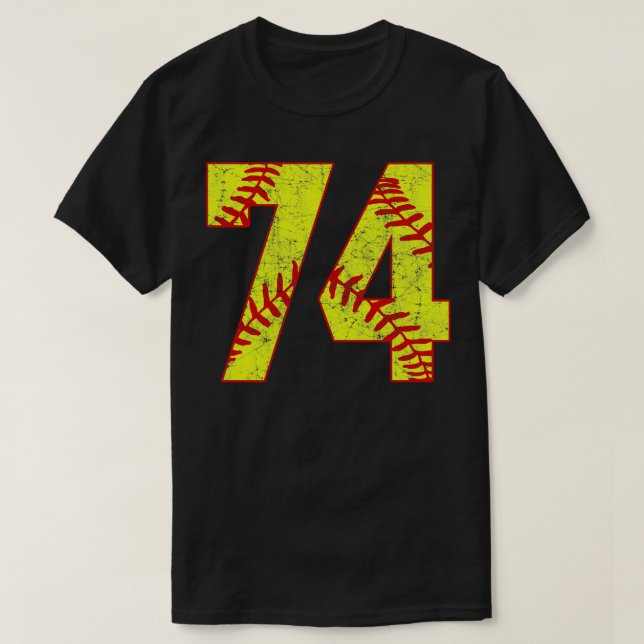 Fastpech Softball Nummer 74 74 Softball Jersey U T-Shirt (Design vorne)