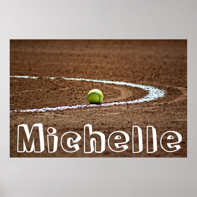 Fastpech Softball Player Individuelle Name/Textpos Poster (Vorne)