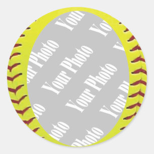 Fastpech-Softball-Vorlagenaufkleber Runder Aufkleber