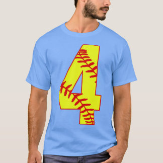 Fastpei Softball Nummer 4 4 Softball Jersey Uni T-Shirt