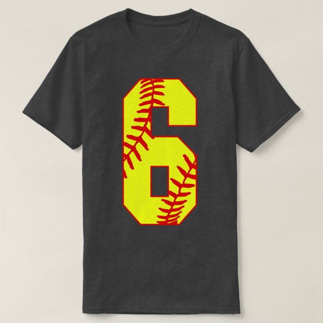 Fastpei Softball Nummer 6 6 Softball Jersey Uni T-Shirt (Design vorne)