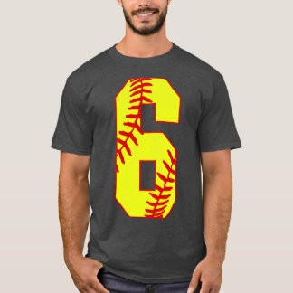 Fastpei Softball Nummer 6 6 Softball Jersey Uni T-Shirt