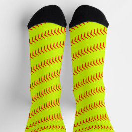 Fastpeit Softball Player Red Lack Spiral Sports Socken
