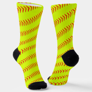 Fastpeit Softball Player Red Lack Spiral Sports Socken