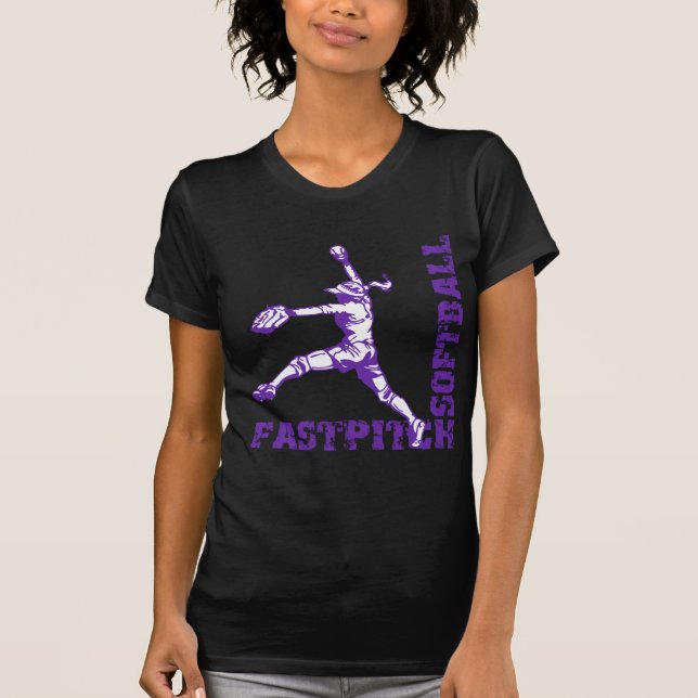 Fastpitch Ecke, lila T-Shirt (Vorderseite)