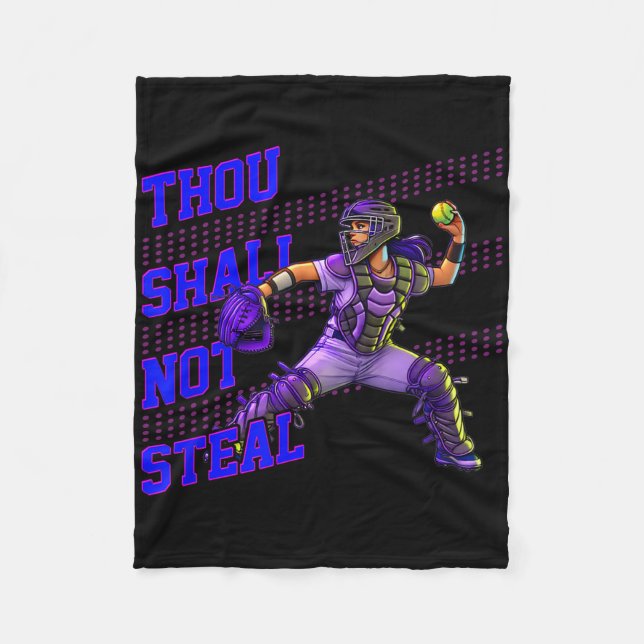 Fastpitch Girls Softll Catcher Thou Shall Not Stea Fleecedecke (Vorderseite)
