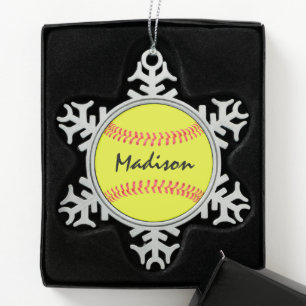 Fastpitch Schneeflocken Zinn-Ornament