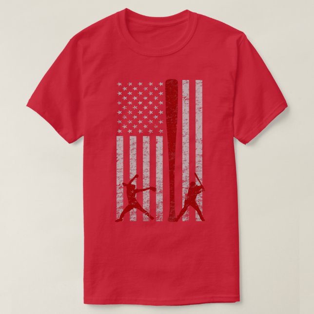 Fastpitch Softball American Flag Grunge Liebe Soft T-Shirt (Design vorne)