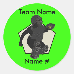Fastpitch Softball-Fänger-Aufkleber Runder Aufkleber