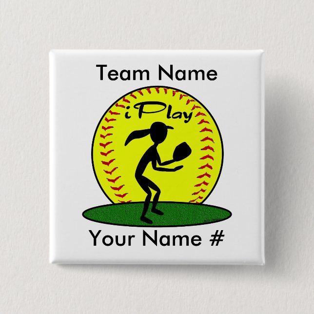 Fastpitch Softball-Knopf Button (Vorderseite)