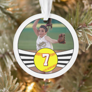 Fastpitch Softball-kundenspezifische Spieler-Zahl Ornament