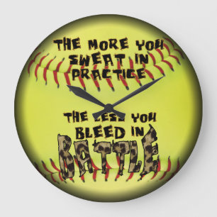 Fastpitch Softball Leopard-Blutbad im Kampf Große Wanduhr