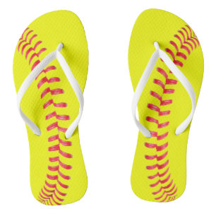 Fastpitch Softball Player Spaß Sport Frauen Flip Flops