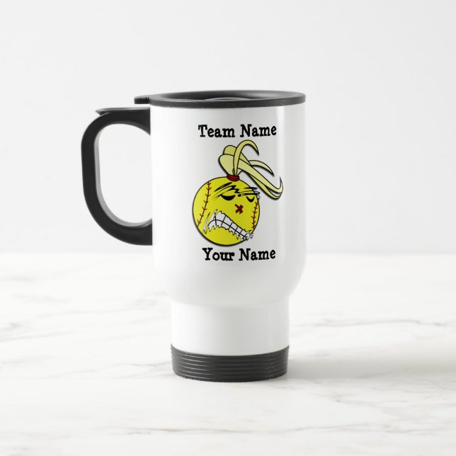Fastpitch Softball-Reise-Tasse Reisebecher (Links)