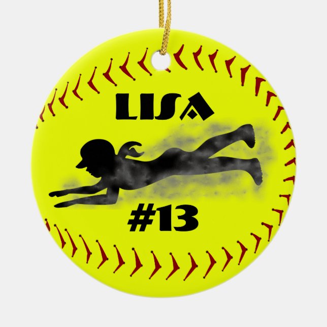 Fastpitch Softball-Verzierung Keramik Ornament (Vorne)