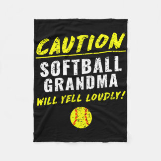 Fastpitch Softll Grandma Funny  Fleecedecke