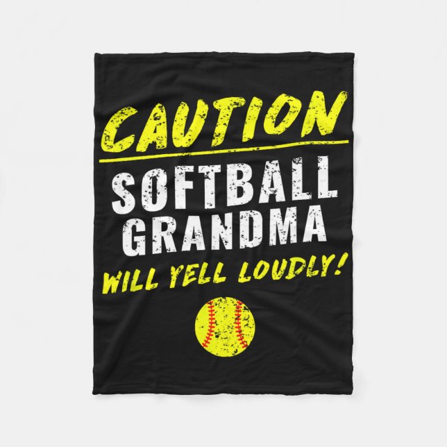 Fastpitch Softll Grandma Funny  Fleecedecke (Vorderseite)