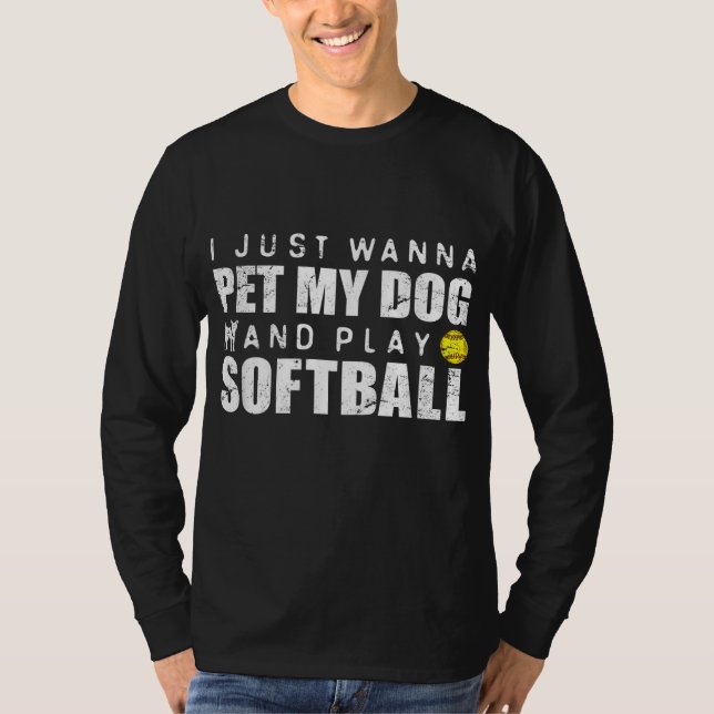 FaststockSoftball Funny Dog T-Shirt (Vorderseite)