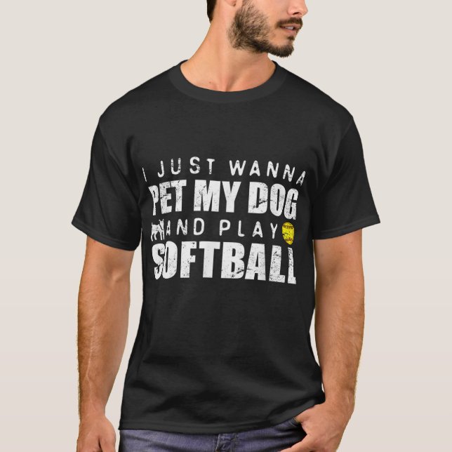 FaststockSoftball Funny Dog T-Shirt (Vorderseite)