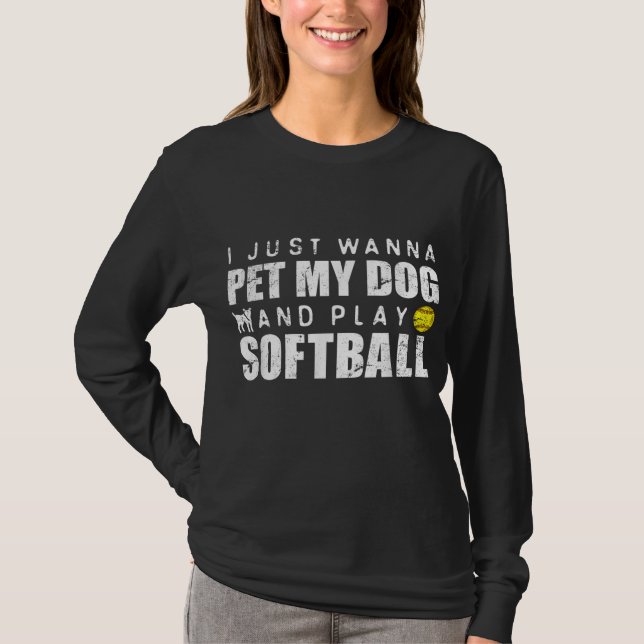 FaststockSoftball Funny Dog T-Shirt (Vorderseite)