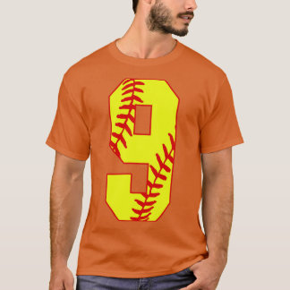 FaststockSoftball Nummer 9 9 Softball Jersey Uni T-Shirt