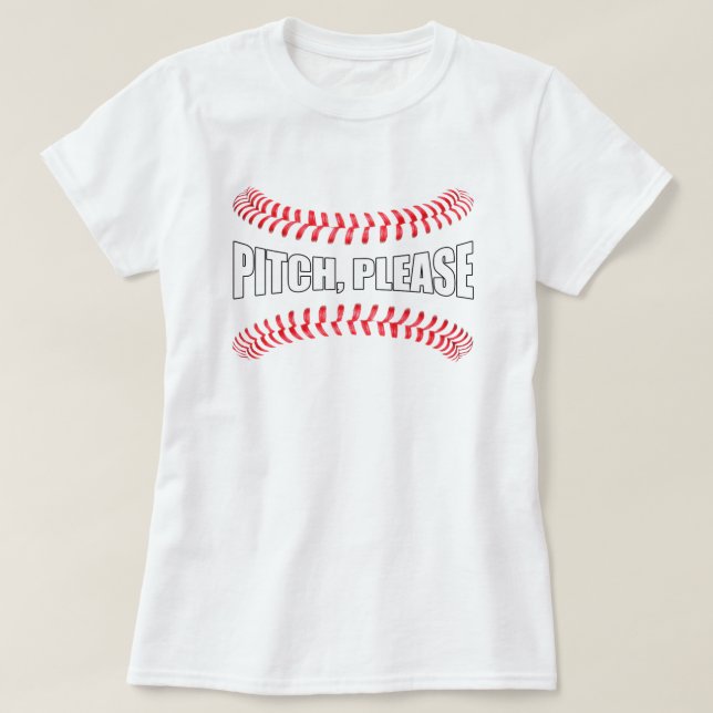 FaststockSoftball "Pitch, bitte" Funny Softball T-Shirt (Design vorne)