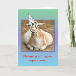 Fastziege in Party Hat Geburtstag Karte