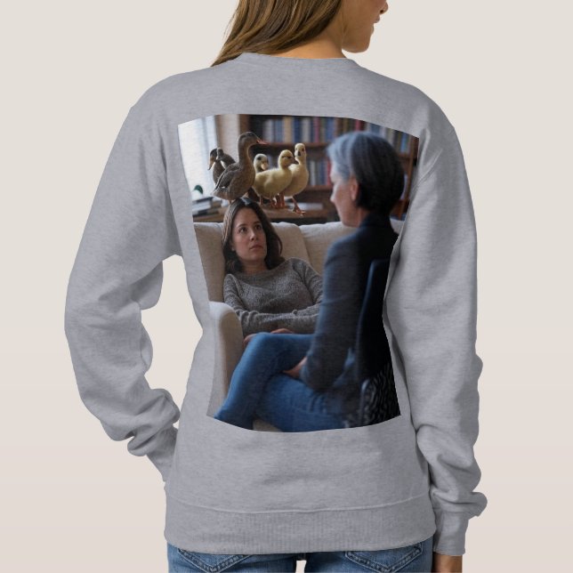 Faszination Mit Enten Damen graue Sweatshirt Rücks (Rückseite)