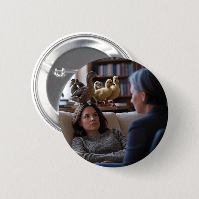 Faszination Mit Enten Knopf Button (Vorne & Hinten)