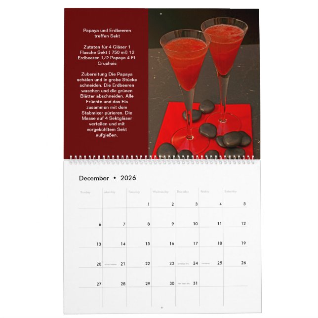 Faszination rote Cocktails Kalender (Dez 2026)