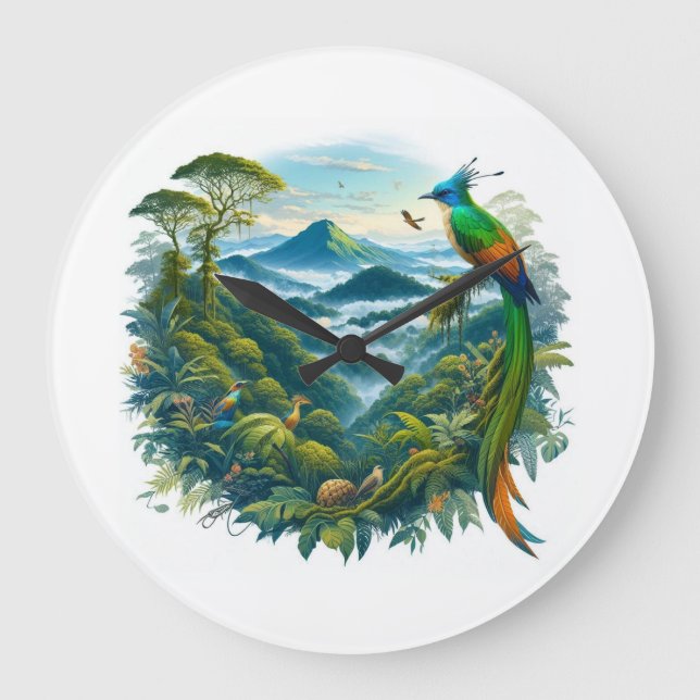 Faszinierende Cloud Forest Designs Große Wanduhr (Vorderseite)