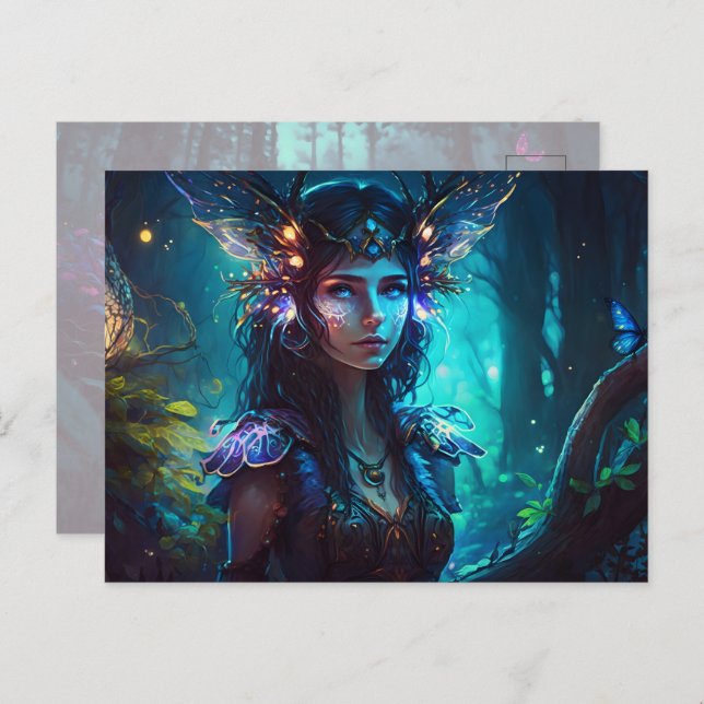 Faszinierende, coole Waldflora Postkarte (Vorne/Hinten)