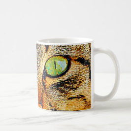 Faszinierende grüne mit Augen Katze Kaffeetasse