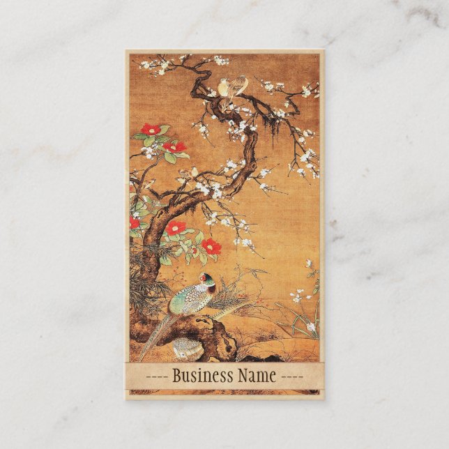 Faszinierende und Kamelien-orientalische Tintenkun Visitenkarte (Vorderseite)