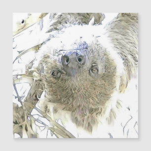 faszinierende veränderte Tiere - Faultier Magnetkarte