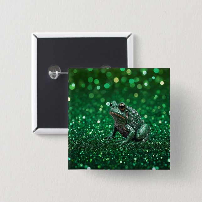 Faszinierender Aufstieg: Der grüne Funkelfrosch Button (Vorne & Hinten)