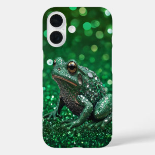 Faszinierender Aufstieg: Der grüne Funkelfrosch iPhone 16 Hülle