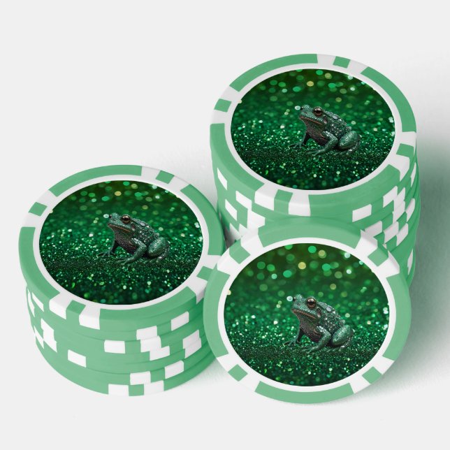 Faszinierender Aufstieg: Der grüne Funkelfrosch Pokerchips (Stapel)