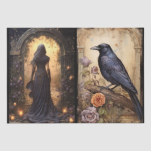faszinierendes Deko der Fantasy Gothic Florals Seidenpapier