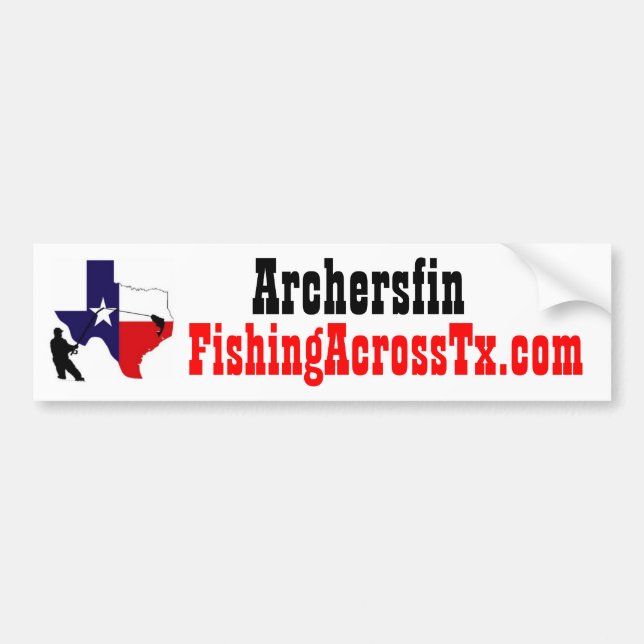 fat%20logo%20#001_AZ, FishingAcrossTx.com, Arch... Autoaufkleber (Vorne)