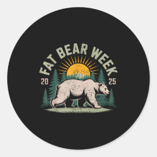 Fat Bear Woche Vintage Retro Grizzlybär Retro Runder Aufkleber