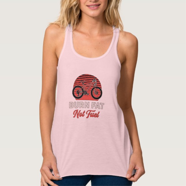 Fat Bike Burn Fat Not Fuel Bike Biker MTB Fatbike Tank Top (Vorderseite)