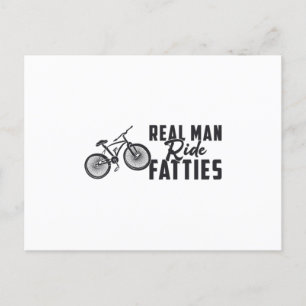 Fat Bike Echter Mann fährt Fatties Biker Radfahren Postkarte