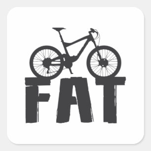 Fat Bike Fat Mountainbike Biker Radfahren Liebe Fa Quadratischer Aufkleber