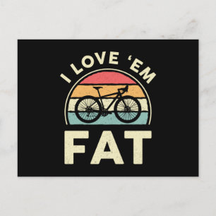 Fat Bike I Liebe'em Fat Mountain Bike Biker Postkarte