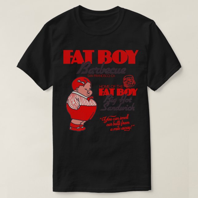 Fat Boy Barbecue Retro GRILLEN Restaurant Dellago T-Shirt (Design vorne)
