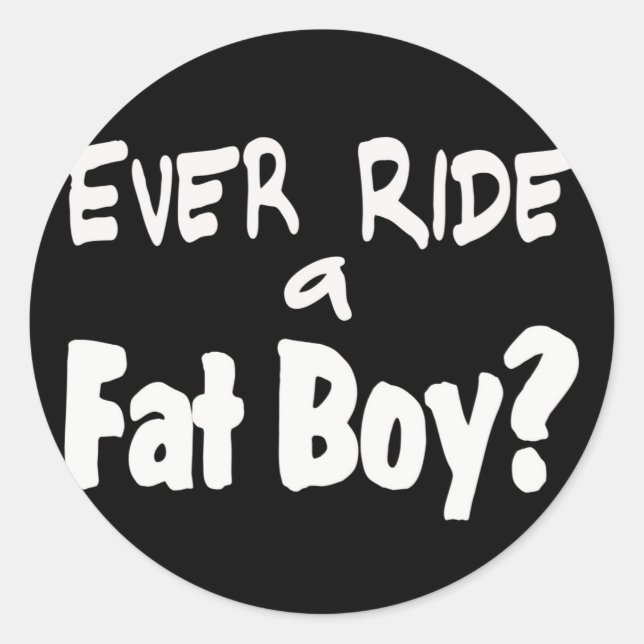 Fat Boy Fahrer Runder Aufkleber (Vorderseite)