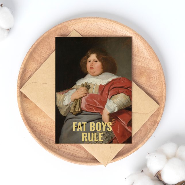 Fat Boys Rule - Funny 17th C. Fine Art Portrait Postkarte (Von Creator hochgeladen)