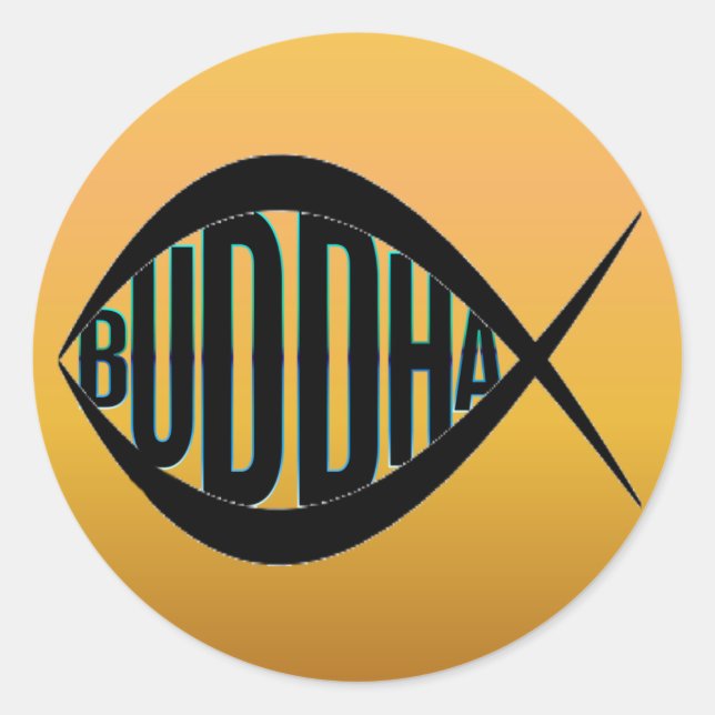 FAT BUDDHA FISH-Aufkleber Runder Aufkleber (Vorderseite)